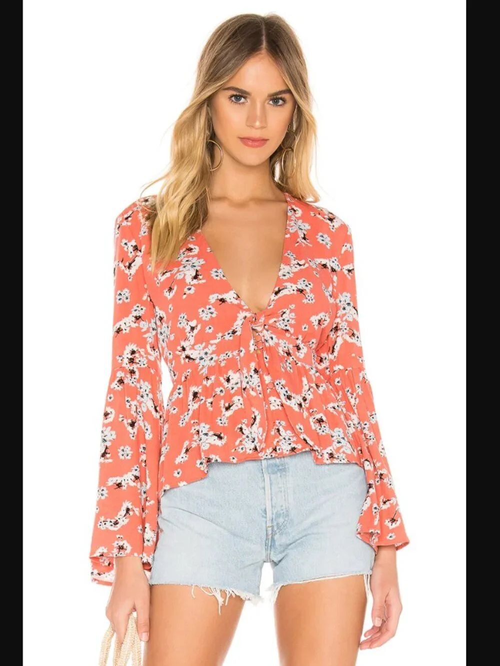 NWOT JACK by Steve Madden Blue Skies Top in Persimmon | Size S